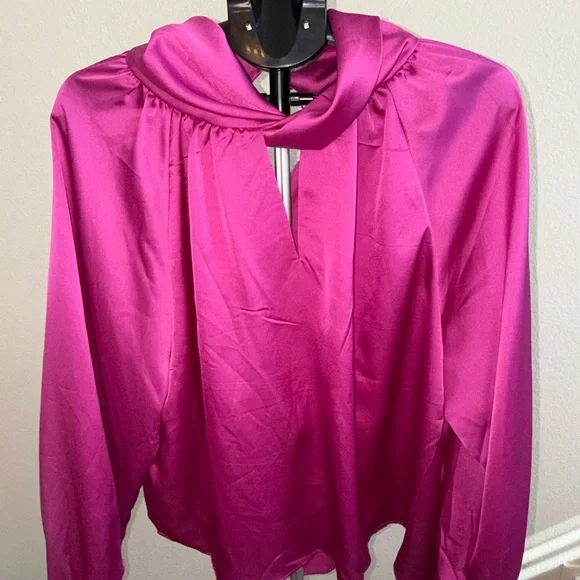 Impressions Vibrant Pink Blouse - Picture 7 of 8